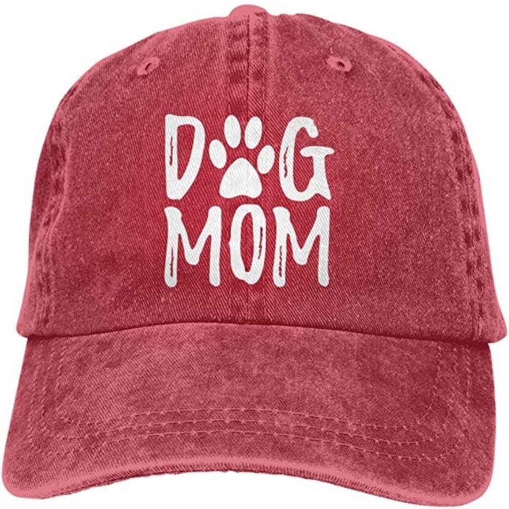 Women's Dog Mom Baseball Cap - Red